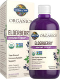 Garden of Life Organics Plant Based Elderberry Immune Syrup 6.59 floz (195 mL) for Kids &amp Adults - Sambucus Echinacea Zinc &amp Vitamin C 0g Sugar Organic Vegan Gluten Free Herbal Supplement