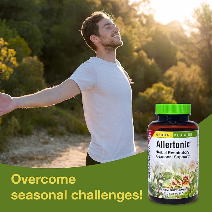 Herbs Etc. Allertonic - Healthy Breathing Support - Herbal Blend to Aid Against Seasonal Discomfort - Lung &amp Respiratory Health Support with Stinging Nettle - 120 Softgels (120 Servings)