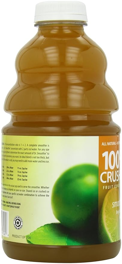 Dr. Smoothie Smooth Lime 100% Crushed Fruit Smoothie Bottles 46-Ounce