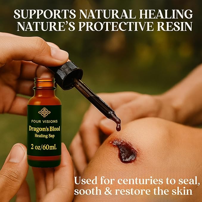 Four Visions Sangre de Drago (Dragon’s Blood) Liquid Extract – Wildcrafted Amazonian Sap for Skin Gut &amp Antioxidant Support – Sangre de Grado Organic Herbal Tincture