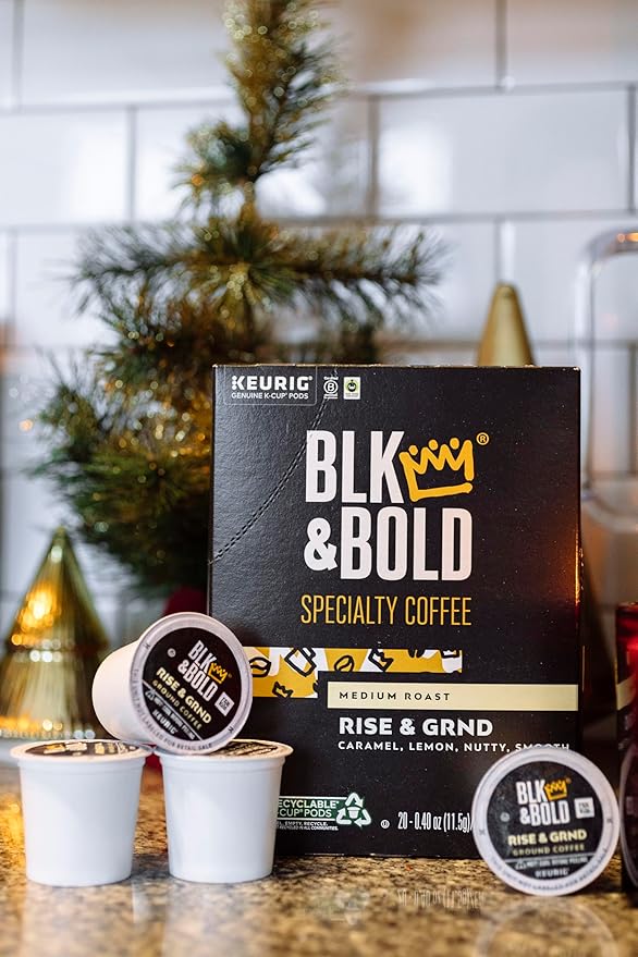BLK &amp Bold Rise &amp GRND Keurig Single Serve K-Cup Coffee Pods Premium Medium Roast 100% Arabica Beans 60 Count (6 Packs of 10)