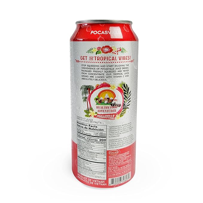 Pocasville Fruit Juices 16.5 Fluid Ounce (Pack of 12) (Dragon Fruit)