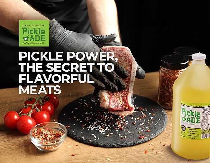 PickleAde Real Dill Pickle Juice with Turmeric 1 Gallon (128 oz) | Muscle and Leg Cramp Relief | Bulk Size Pickle Juice Sports Drink | Electrolyte Replacement | Pickle Brine | Kosher Pickle Juice for