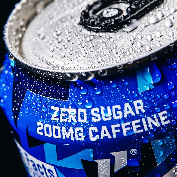 Phorm Energy Drink Blue Blitz Blue Raspberry Flavor 200 MG Natural Caffeine From Green Tea Sugar Free Carbonated Drink With Electrolytes &amp Vitamin B12 Dairy &amp Gluten Free Vegan 16 FL Oz