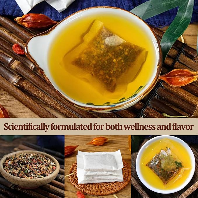 Daily Liver Care Tea Natural LiverTea for Health Chinese HerbalTeas Organic LiversCleanse with Different Herbs NO Additives No Caffeine No Sugar (90 Tea bags-3Boxes)