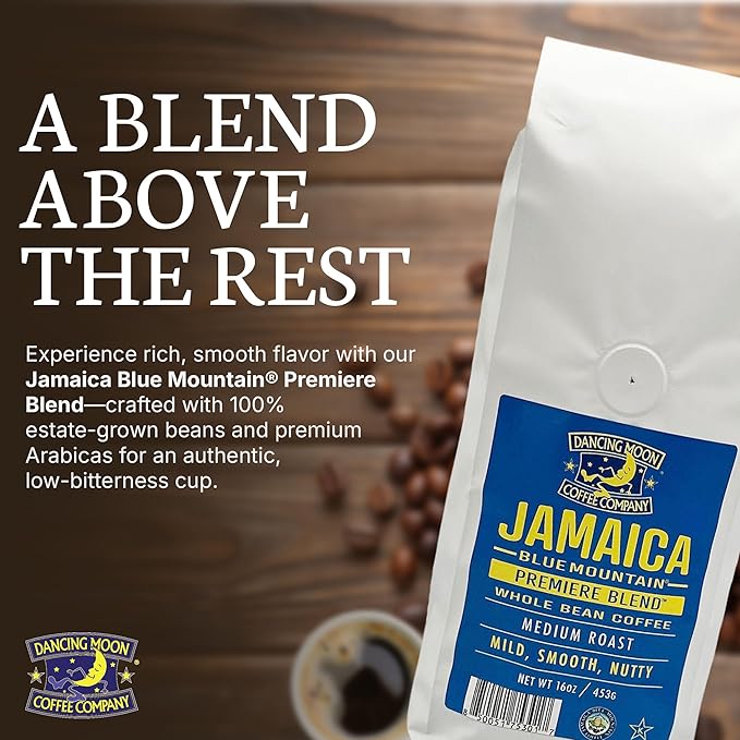 Dancing Moon Jamaica Blue Mountain® Premiere Blend Medium Roast WHOLE BEAN Coffee