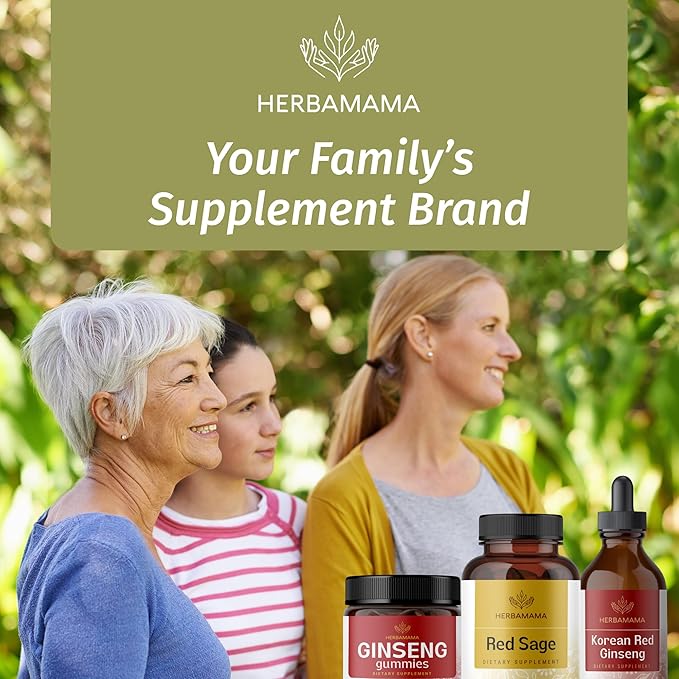 HERBAMAMA Red Sage Supplement Capsules - 1200mg Red Sage Root (Dan Shen) for Antioxidant Support - Vegan Non-GMO Salvia Miltiorrhiza Supplement