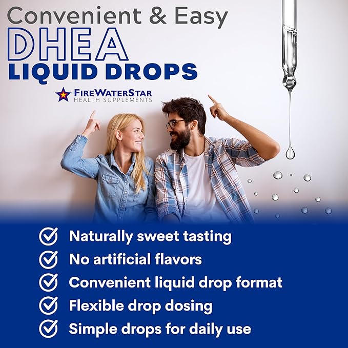 FWS DHEA Liquid Drops - Pure DHEA Supplement for Men and Women - Adjustable Dosing 5mg 10mg 25mg 50mg - Dehydroepiandrosterone Dietary Supplement