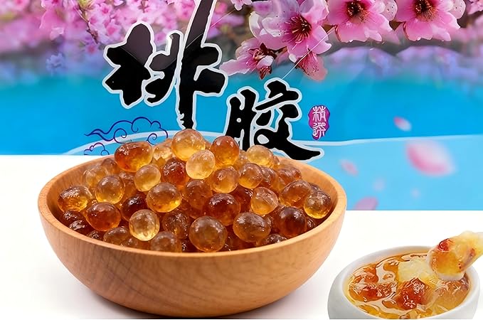 Sweet Post Wild Natural Tao Jiao (Peach Gum) 圆桃胶 1 LB High Purity | For Herbal Jelly Desserts &amp Beauty Food | Bubble Tea Topping | No Additives