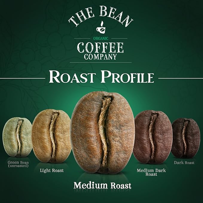 The Bean Organic Coffee Company Chocolate Macadamia Nut Medium Roast Ground Coffee 16-Ounce Bag Café molido tostado orgánico