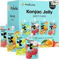 Hethstia Konjac Jelly Collagen Peptides Various Flavors - Lychee Green Grape Strawberry &amp Orange | Low Calorie Sugar-Free Keto Gluten-Free Vitamin C | 10-Pack Portable Healthy Snacks