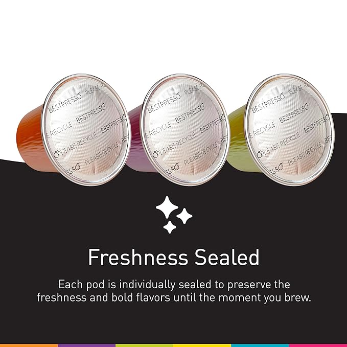 Bestpresso Coffee for Nespresso Original Machine 120 Aluminum pods Certified Genuine Espresso Intenso Blend(High Intensity) Pods Compatible with Nespresso Original