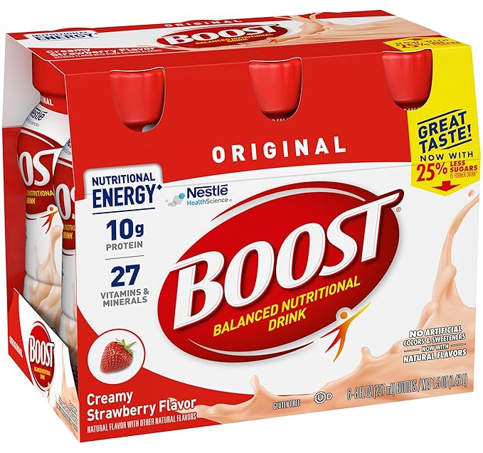 Boost Original Nutritional Energy Balanced Nutritional Drink (6 Count (Pack of 2) Vanilla &amp Strawberry)