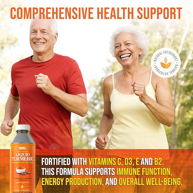 Advanced Liquid Turmeric – High Absorption Curcumin with Black Pepper &amp Vitamin D3 for Maximum Bioavailability – Joint Inflammation &amp Immune Support – 20 fl oz