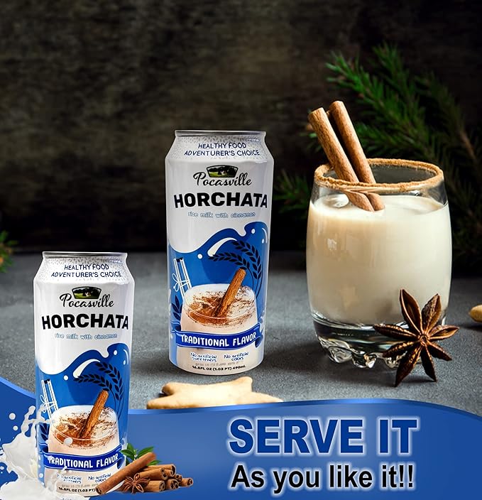 Pocasville Fruit Juices Squeezed not form Concentrate 16.5 Fluid Ounce Can (Horchata 6)