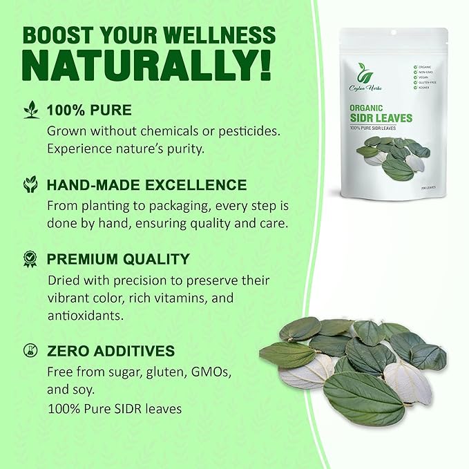Dried SIDR Leaves - 100% Pure Organic Sun-Dried Leaves Healthy Well Cleaned Leaves