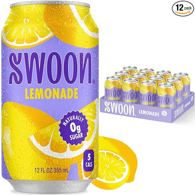 Swoon Classic Sugar Free Lemonade - Low Carb Keto &amp Paleo-Friendly Gluten-free Vitamin C Drink - Made with 100% Natural Lemon Juice Concentrate &amp Sweetened by Monk Fruit 12 Fl oz (Pack of 1