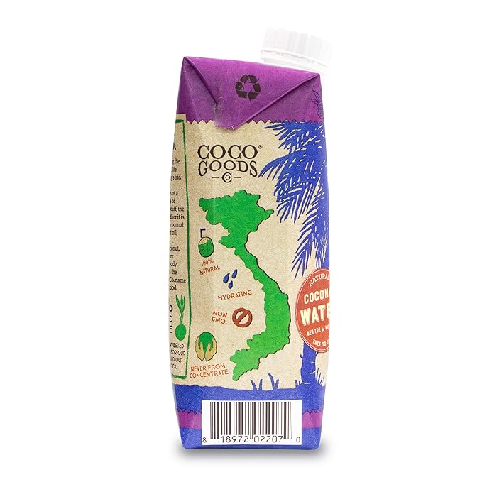 CocoGoods Co Single-Origin Natural Coconut Water with Fresh Passion Fruit Juice 16.9 fl. oz (Pack of 12)