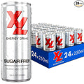 XL Energy Drinks Sugar Free Energy Drink 24 Pack with Caffeine plus Taurine &amp B Vitamins - Zero Sugar Energy Drinks - Low Calories Keto Friendly Drink - Sugarfree Drink 250 ml (8.4 Oz) Diet Energy