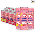 NEW! wildwonder Sparkling Probiotic Drink 12pk For Gut Health &amp Immune Support Cherry Lemonade 5g Prebiotic Fiber Live Probiotics Organic Vegan Low Sugar 12 Pack 12oz Can Seen on Shark T