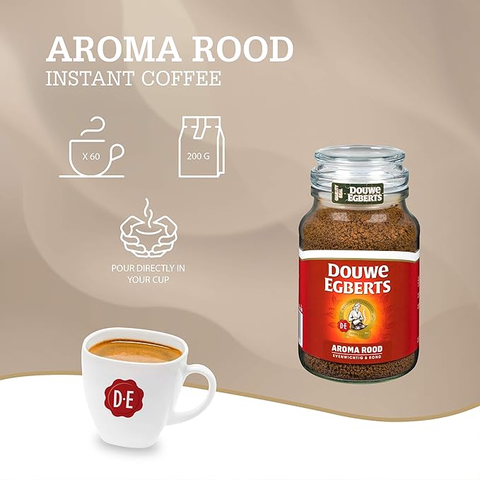 Douwe Egberts Aroma Rood Instant Coffee 200G Jar