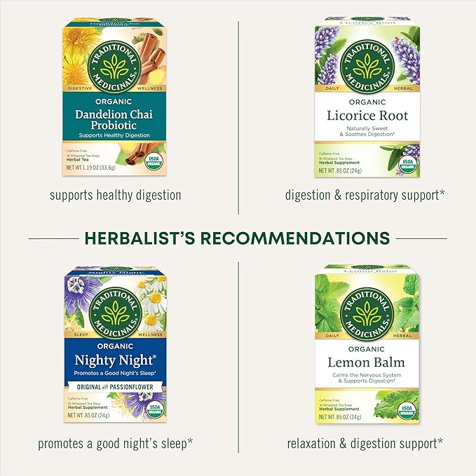 Traditional Medicinals Tea Organic Chamomile Calming Calms Your Nerves Supports Healthy Digestion 96 Tea Bags (6 Pack)