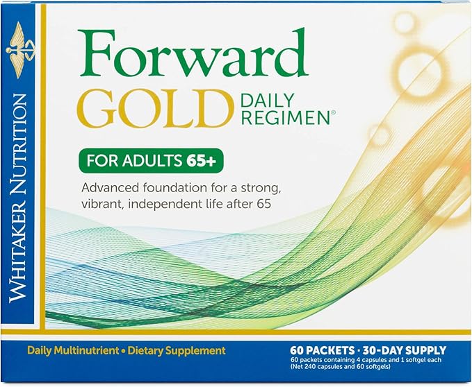 Dr. Whitaker's Forward Gold Daily Regimen Multi-Nutrient Vitamin Supplement for Adults 65+ 60 Packets (30-Day Supply)