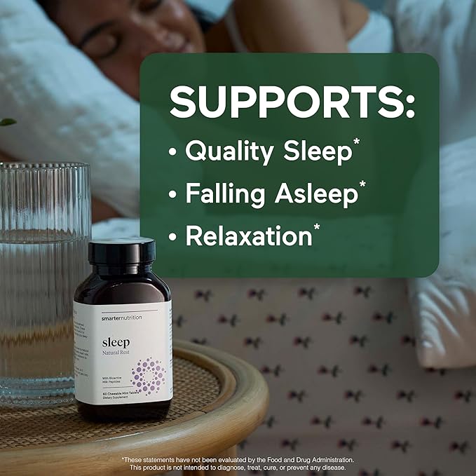 SMARTERNUTRITION Smarter Sleep Melatonin Dissolvable Tablets 4.5mg + Natural Clinically Proven Lactium® for Sleep &amp Stress Support - Mint Flavor Melatonin Tablets - Non-GMO-180 Count[90-Day Supply