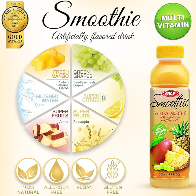OKF Smoothie Yellow 16.9 Fluid Ounce (Pack of 20)