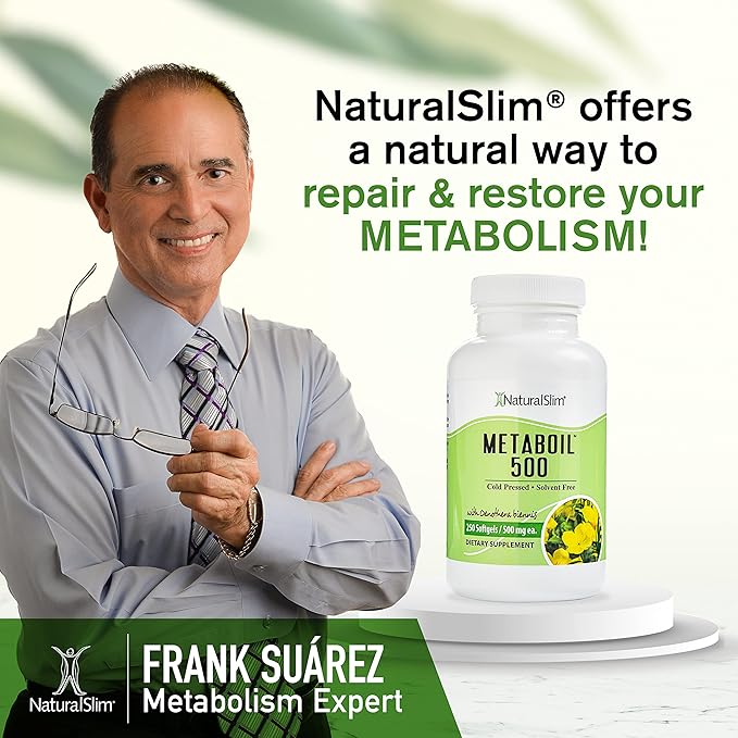 NaturalSlim Metaboil 500 Metabolism Skin Hair &amp Nails Support Evening Primrose Oil with GLA Omega 6 Cold Pressed Oil Women Supplements 500 mg Softgels Capsules 270 Count