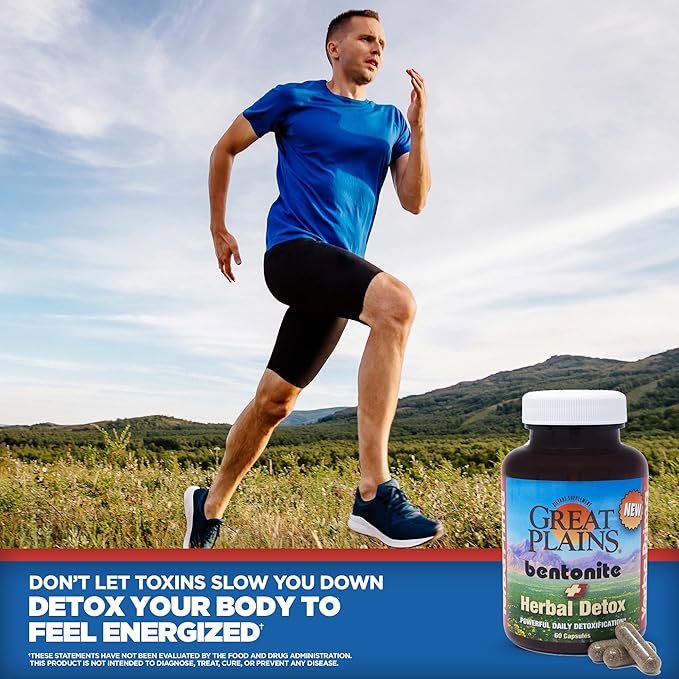 Yerba Prima Bentonite Clay Plus Herbal Detox - 60 Veggie Capsules - Natural Cleansing Supplement