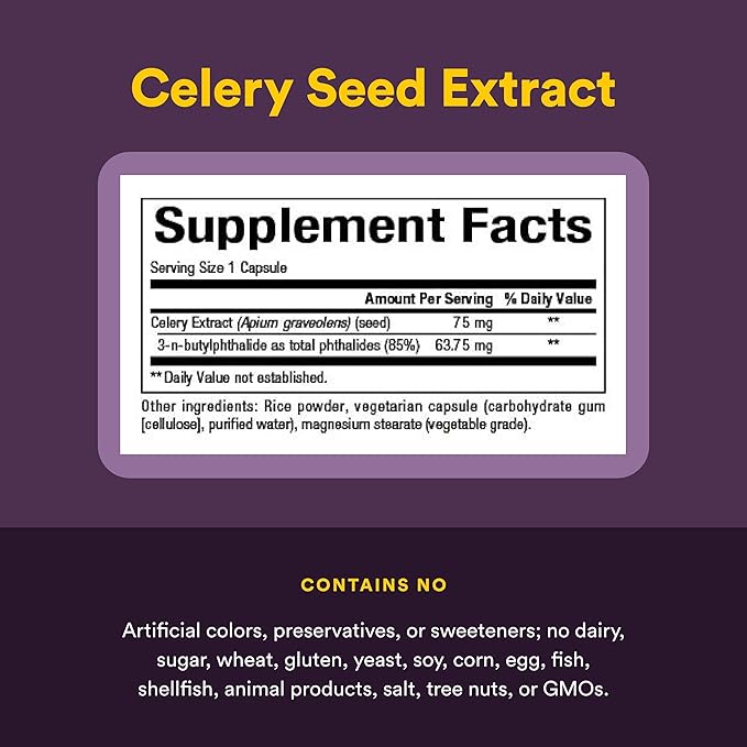 Natural Factors Celery Seed Concentrated Celery Extract for Healthy Circulation &amp Heart Support