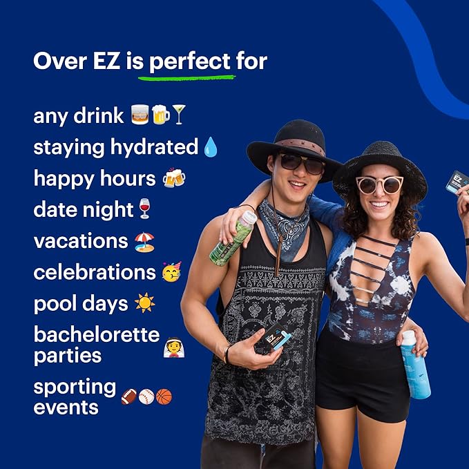 OVER EZ Pre-Drink Supplement - [$1.30 x Serving] Party Recovery &amp Prevention Pills for a Night Out &amp Better Mornings Milk Thistle Amino Acids Vitamin Bs (30 Servings)