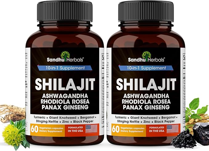 Shilajit Pure Himalayan for Men &amp Women | 120 Capsules with Ashwagandha | High Potency and Energy Supplement | Better Absorption than Gummies | For Extra Power and Stamina | Combo with Sea Moss
