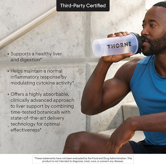 THORNE - S.A.T. - Milk Thistle Complex with Silymarin Artichoke &amp Turmeric Extracts for Liver Function &amp Digestion Support* - Third-Party Certified - Gluten Dairy &amp Soy-Free - 60 Capsule