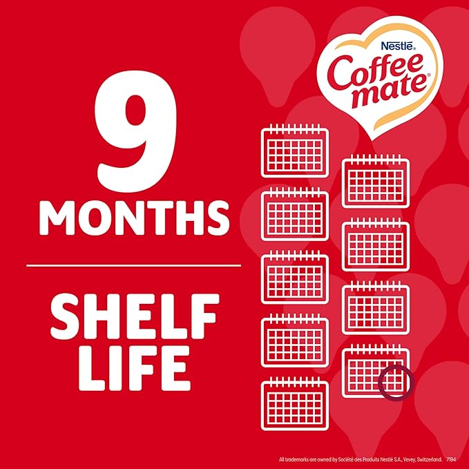 Nestle Coffee mate Creamer Singles Variety Pack Italian Sweet Creme Salted Caramel Chocolate Vanilla Caramel Non Dairy No Refrigeration 0.375 fl oz Tubs 150 Count (Pack of 50 Per Flavor)