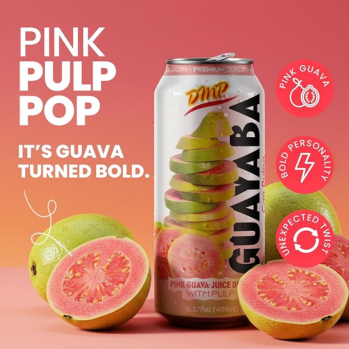De Mi Pais Guava Juice with Pulp Premium Quality Fruit Beverage with real guayaba Refreshing Canned Juice with Guava Pulp Extract Perfect for Drinks and Smoothies Size 16.57 Fl Oz 6-Pack