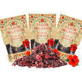 3LB Whole Dried Hibiscus Flowers (Flor de Jamaica) for Hibiscus Tea &amp Mexican Agua Fresca | Natural Non-GMO No Preservatives | Includes Resealable 1lb Stand-Up Pouches | Sabor Orgánico