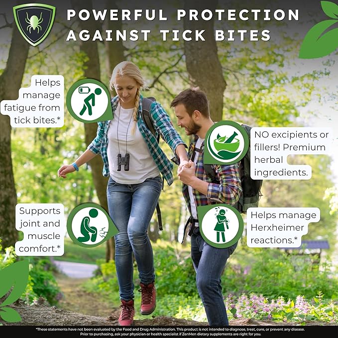 Zenmen Tick Immune Support 180 Vegan Capsules 2 Bottles - Improved Formula - Japanese Knotweed Cat's Claw Chinese Skullcap Cryptolepis Sanguinolenta Sweet Wormwood - Made in The USA