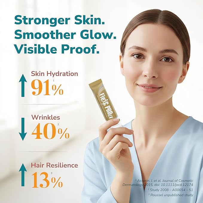 LABO Nutrition FlexC PRO EX Full Spectrum Collagen Type I III V &amp X Peptan Collagen Eggshell Membrane Water Soluble Silica &amp Curcumin C3 Reduct for Hair Skin Nails Joint Bones Mus