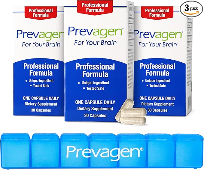 Prevagen Professional Formula - 90 Capsules (3 Month Supply) | Formulated for Your Brain | 40mg of Apoaequorin Plus Vitamin D3 with 7-Day Pill Minder