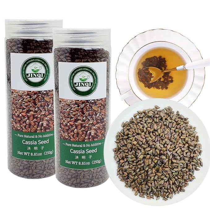 JINQI 2bottles Cassia Seeds Tea- 决明子茶17.63oz/500g(8.81oz/250g*2)Cassia Jue Ming Zi Chinese Herbal Tea Holiday Gifts Tea Gifts