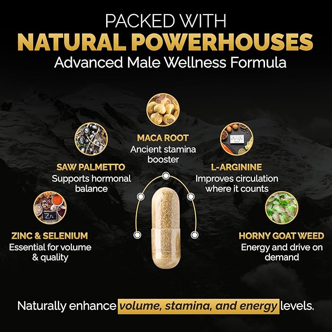 Extreme Semen Volumizer and Male Energy Formula - All Natural Endurance Stamina &amp Semen Health - 60 caps (1 Month Supply)