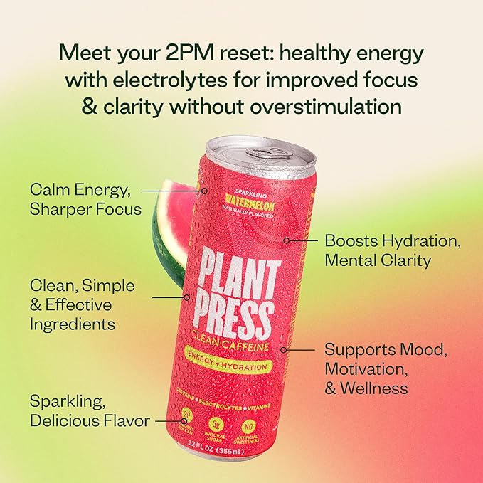 Plant Press Beverage Watermelon 12 fl oz (Pack of 12)