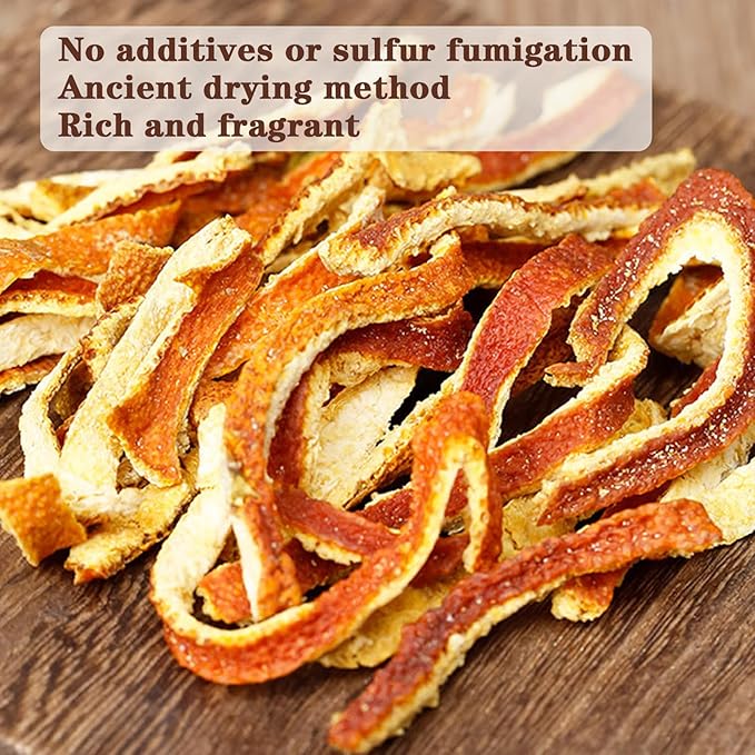 Dried Tangerine Peel Dried Orange Peel Strips 200g/7.05oz Orange Peel Strip Chen Pi Citrus Natural Chinese Herbal Tea 陈皮 橘皮丝 橙皮丝 陳皮