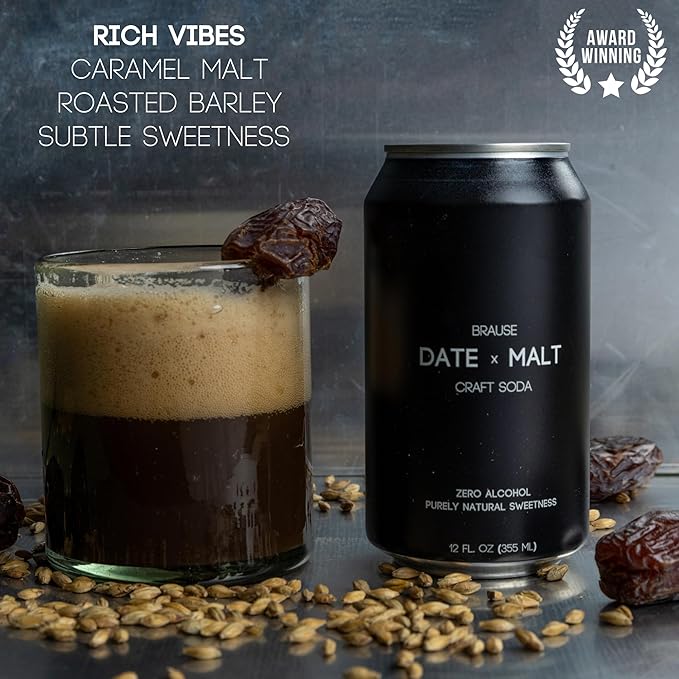 Brause Date x Malt Craft Soda – German Premium Craft Drink Award Winning Non-Alcoholic Purely Natural Sweetness Rich: Caramel Malt Roasted Barley &amp Subtle Sweetness Health-Conscious Premiu