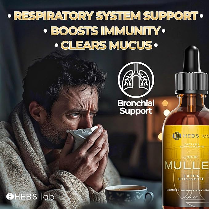 Mullein Leaf Extract for Lung Cleanse and Health - Mullein Drops Made in USA - Lung Support Supplement - Herbal Respiratory Support - Mullein Extract Tincture 4 Fl Oz