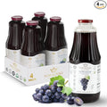 Pure Grape Juice 33.8oz Glass Bottle (Pack of 4) Cold Pressed Juice Not from Concentrate Non-GMO No Sugar Added Gluten Free Preservative Free