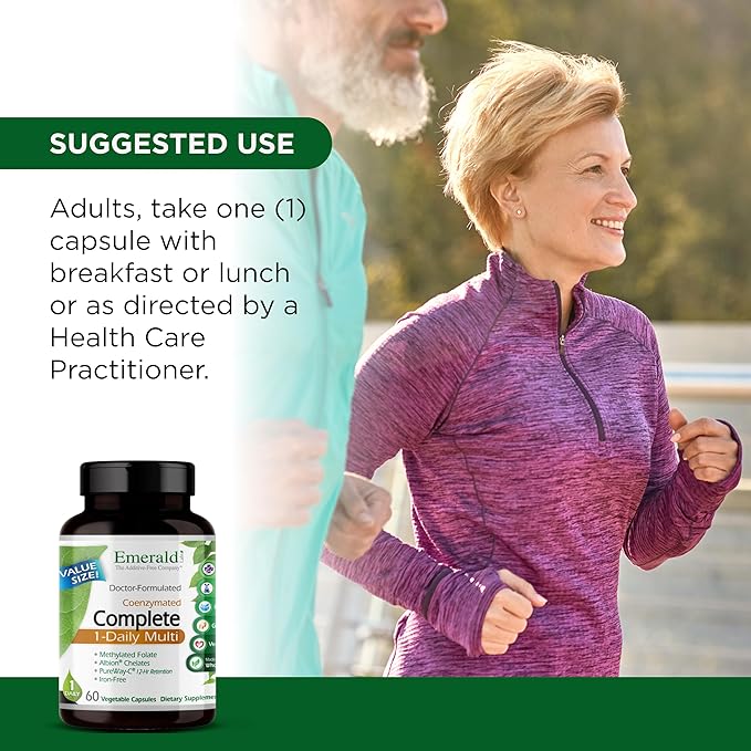 EMERALD LABS Complete 1-Daily Multi - Complete Multivitamin for Men &amp Women with Vitamin C Methylated Folate Whole-Food Blend &amp More for Immune Support Bone Health &amp More* - 60 Vegetabl