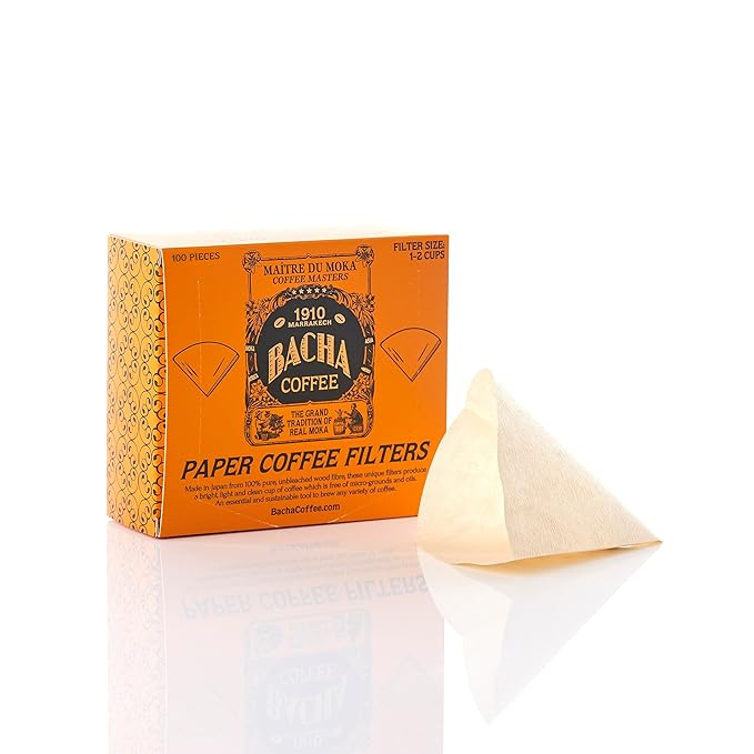 Bacha Coffee | Eternal Marrakech Fine Flavoured Coffee Autograph Collection 100% Arabica Specialty Coffee Ground Beans Medium Roast 350g &amp 100% Natural Wood Fibre Paper Filters Small
